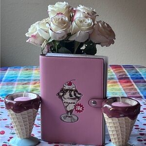 🍒🍨🍒 COACH NOTEBOOK WITH BOARDWALK GRAPHIC 🍨 NWT 🍨🍒🍨